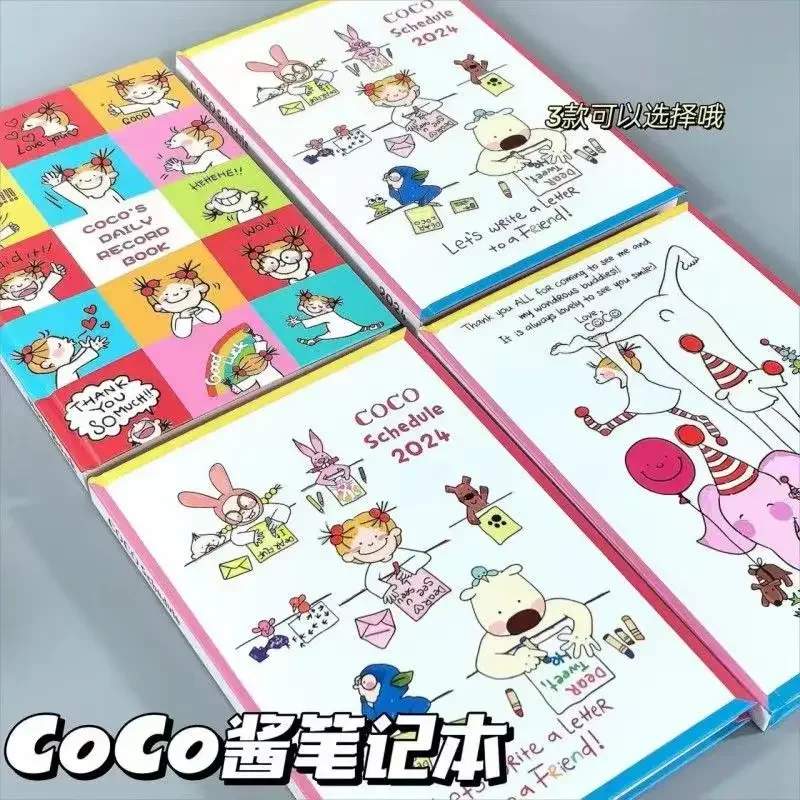 New Cartoon Coco Sauce Girl Instagram Notebook Cute Student Office Notebook Color Inner Page A5 Hard Shell Ultra Thick Diary