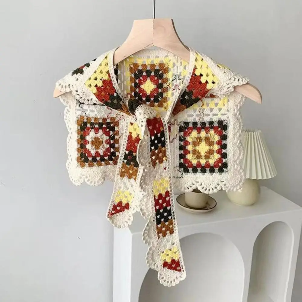 Fashion Ethnic Style Crocheted Shawl Embroidered Hollow Waistcoat Knitted Cotton Banquet Dress Shawl