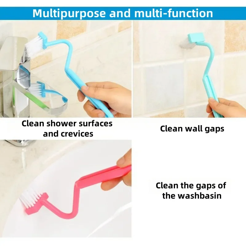 Toilet Cleaning Brush S Shape Portable Scrubber Curved Side Bending Handle Corner For Household Cleaning Utensils Supplies