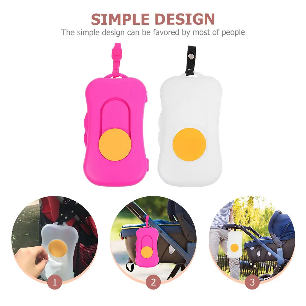 2Pcs Lightweight Baby Wipes Holder Compact Design for Stroller Crib Drawer Desktop Portable Wipes Dispenser Travel Outdoor Wet