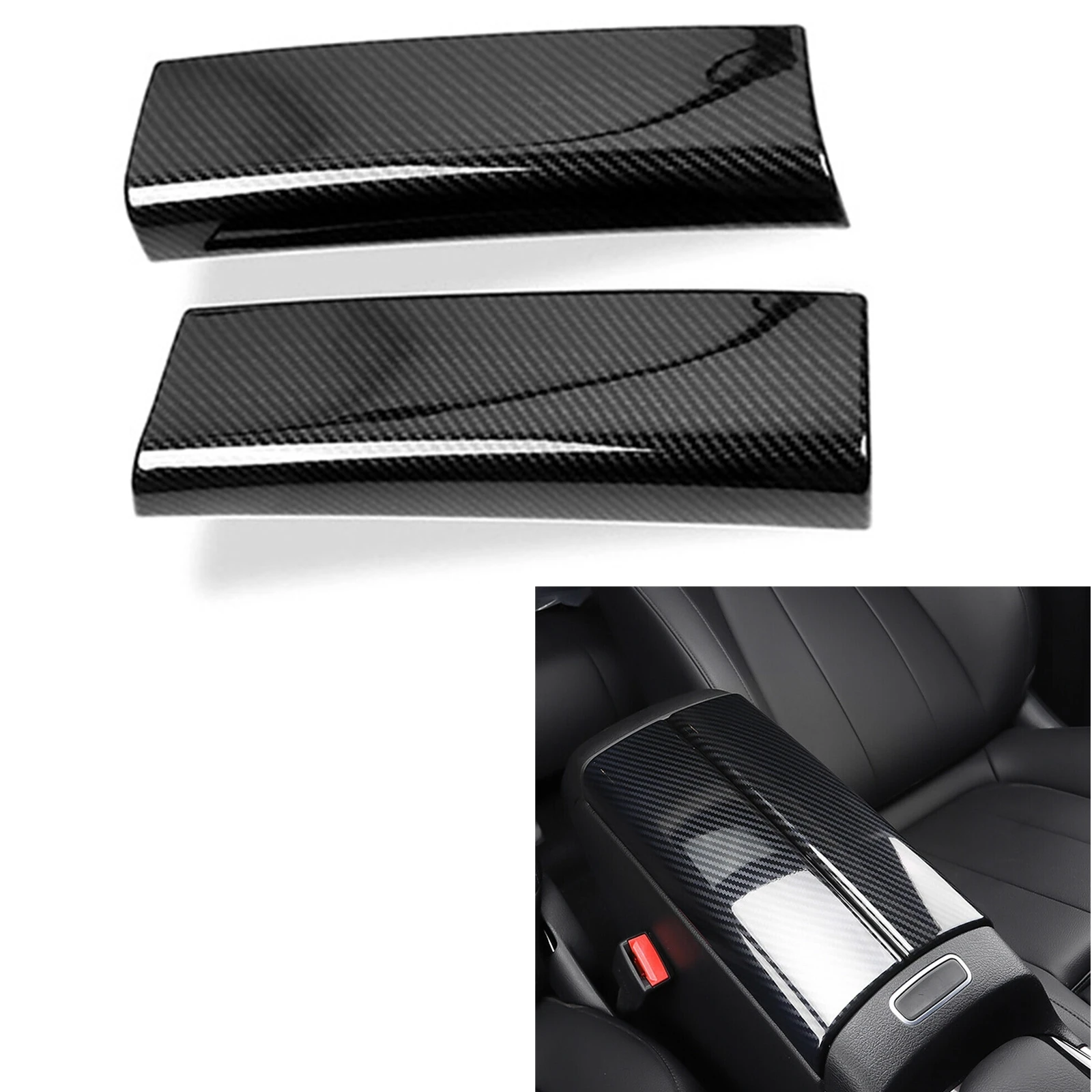 2 Pieces Car Handrail Armrest Box Panel Cover Trim Arm Rest Board Strip For Mercedes Benz W177 V177 W247 W118 X247 H247