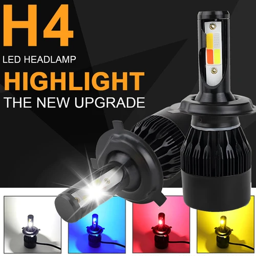 H4 H11 H7 lámpara automática LED Canbus faro Flash 4 colores Turbo bombilla antiniebla LED S2 80W HB3 HB4 9005 9006 H8 H9 luces LED Motor automático