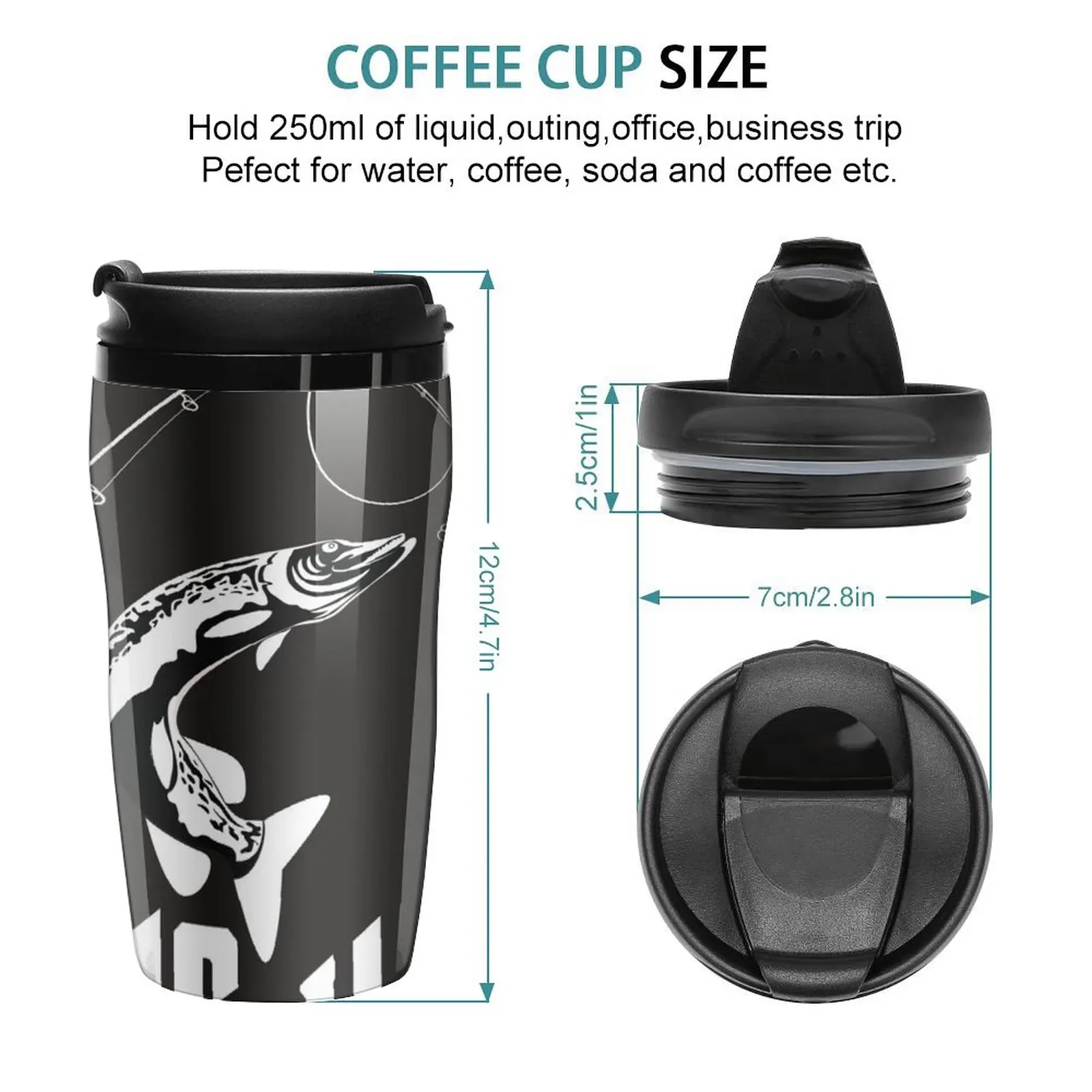 New The Rodfather Fishing T Shirt Travel Coffee Mug Thermos Cup Coffee Accessory Cups Coffee