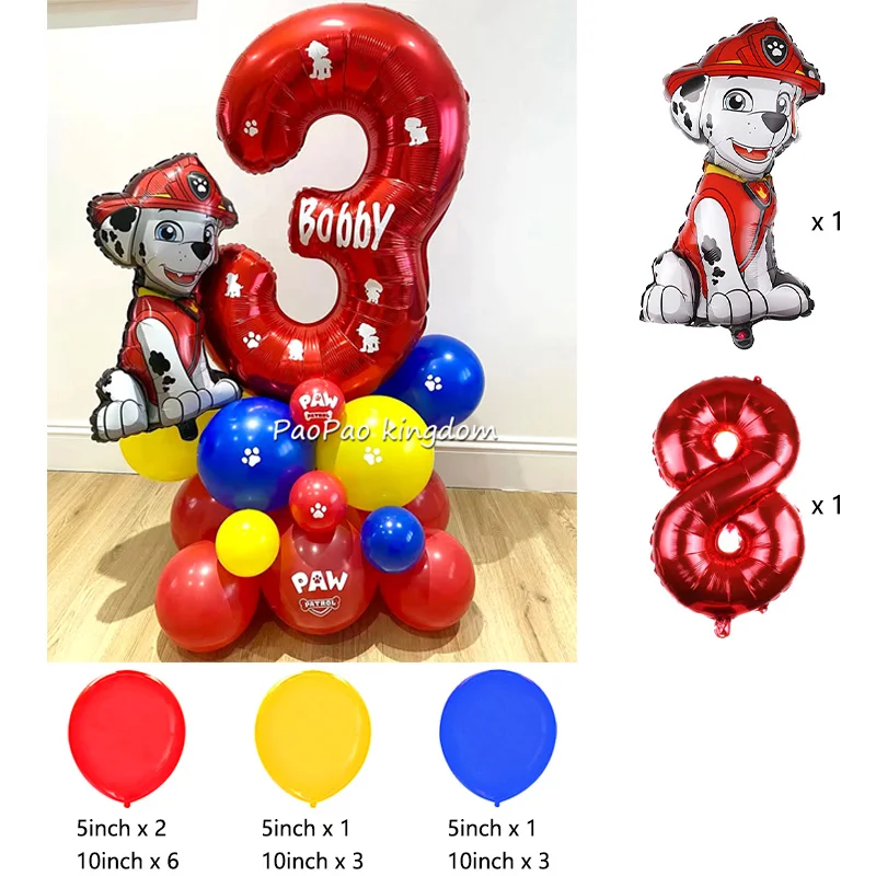 Paw Patrol Hunde-Charakter Folienballons Kindergeburtstag Partydekoration Jungen Mädchen Partyzubehör Globos – Detail 8