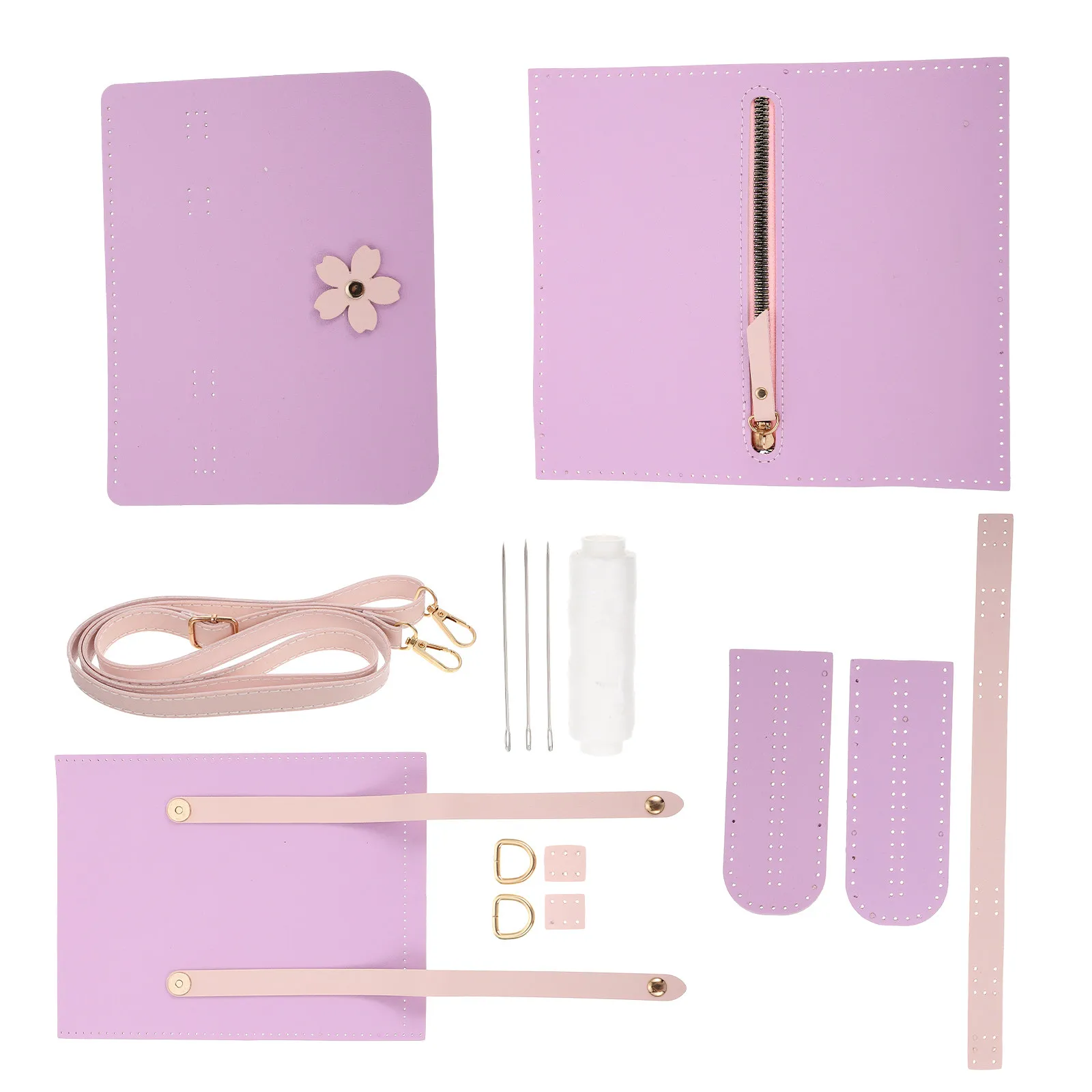 

1Set DIY Handmade PU Chain Square Shoulder Bag Kit Creative Material Craft Supplies DIY Bag Knitting Kit