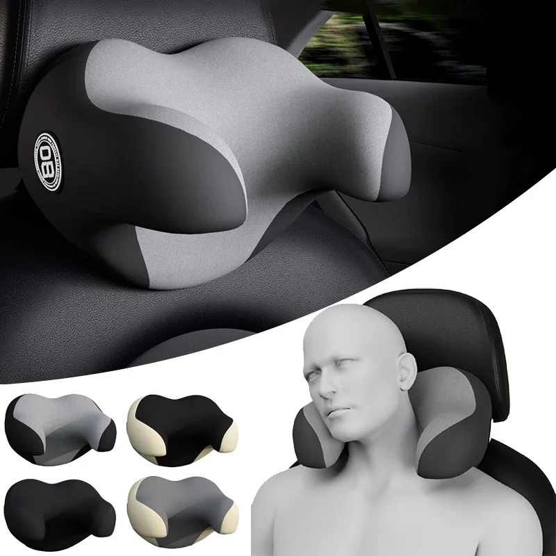 Car Memory Foam Headrest Travel Sleeping Cervical Massage Neck Pillow Universal Padded Car Pillow Car Interior Supplies