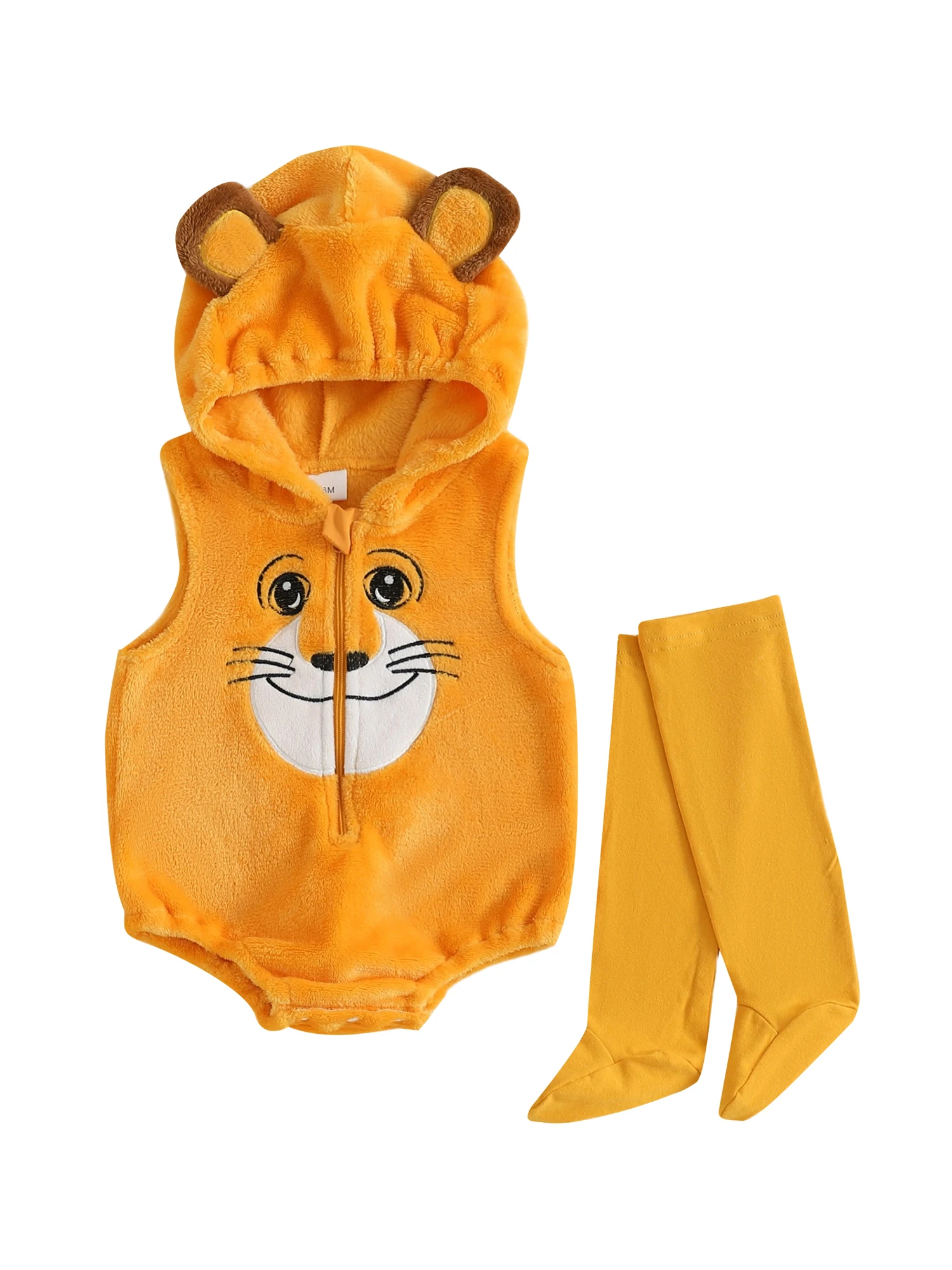 ชุดจั๊มสูทคลุมด้วยผ้าขนแกะนุ่มสําหรับเด็กวัยหัดเดินพร้อมถุงเท้าที่ตรงกันชุดแต่งตัวฮาโลวีนสําหรับเด็ก