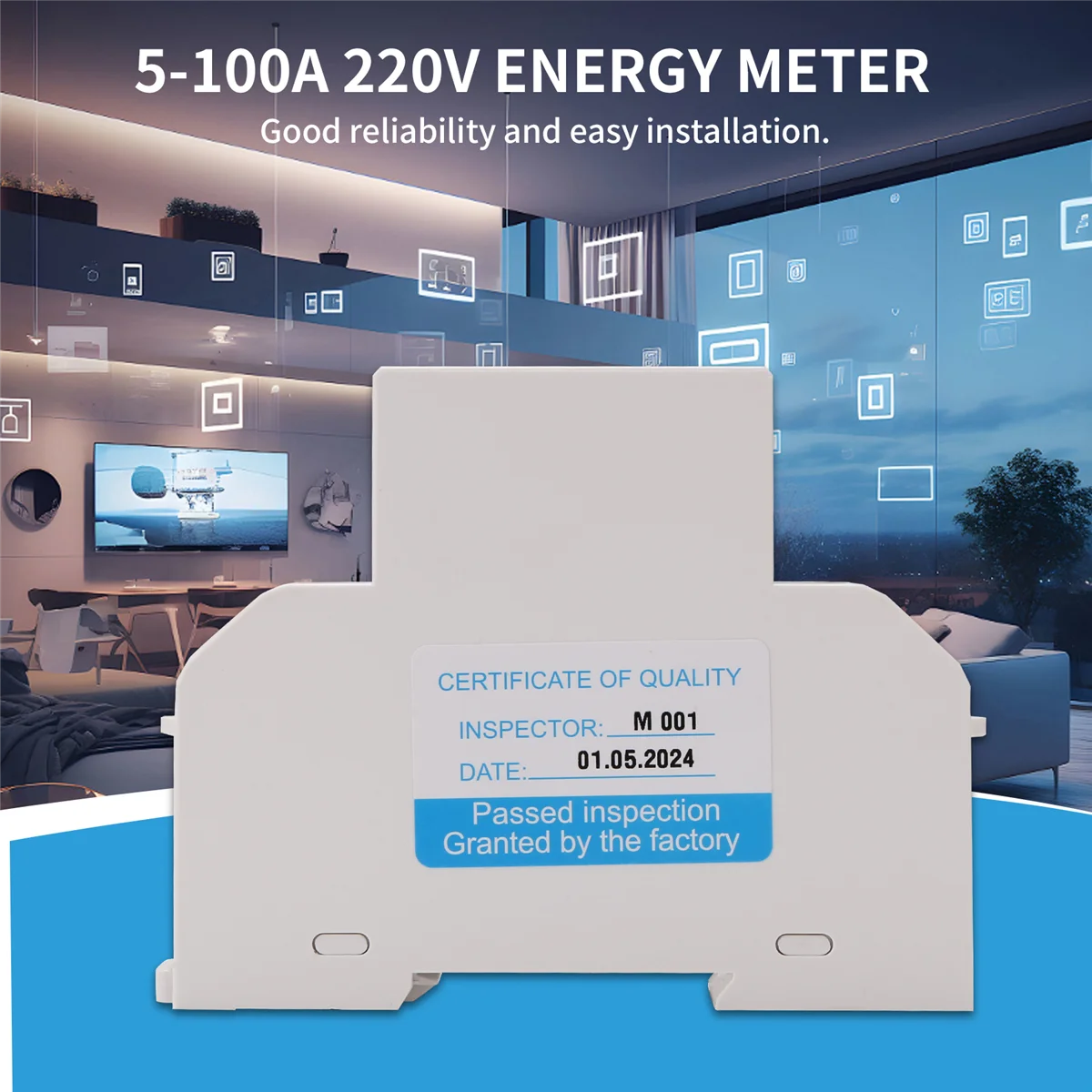 5-100A 220V Energy Meter Single Phase RS485 MODBUS Protocol LCD Backlit Display Din Rail Watt Meter Energy Meter ST