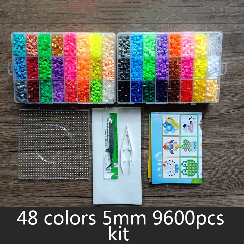 2.6/5mm Hama Beads Toy 24/72 Colors Perler Iron Beads Kit Kids 3D Puzzles DIY Toys Fuse Beads Pegboard Sheets Ironing Paper Set