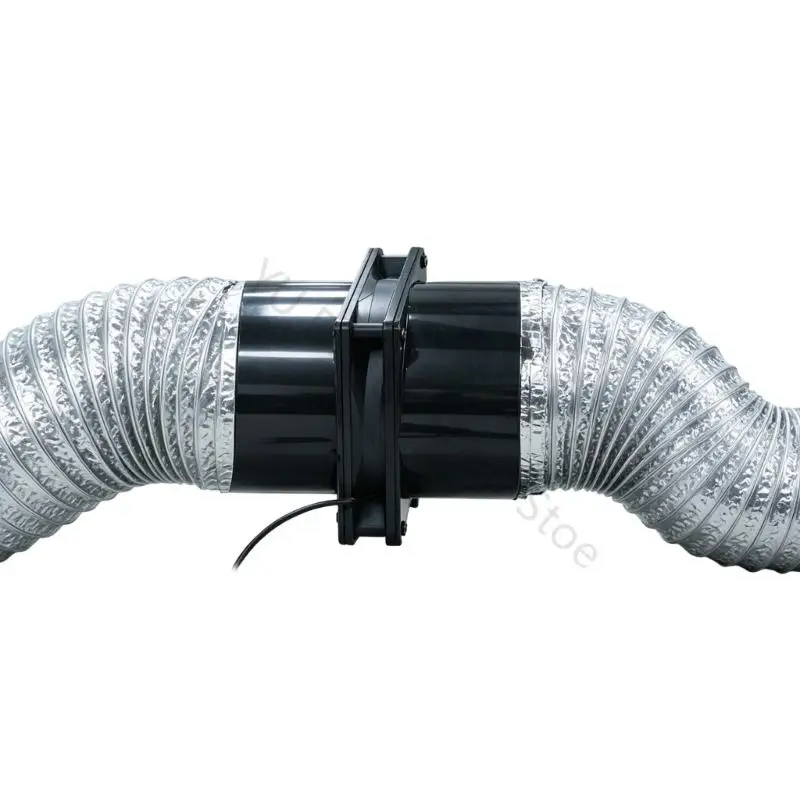 96BA Runde Lüfterkanalkupplung, Kanalabdeckung, Trichter für 120-mm-Lüfter, 2er-Pack, schwarzer Kunststoffkragen mit – Detail 7