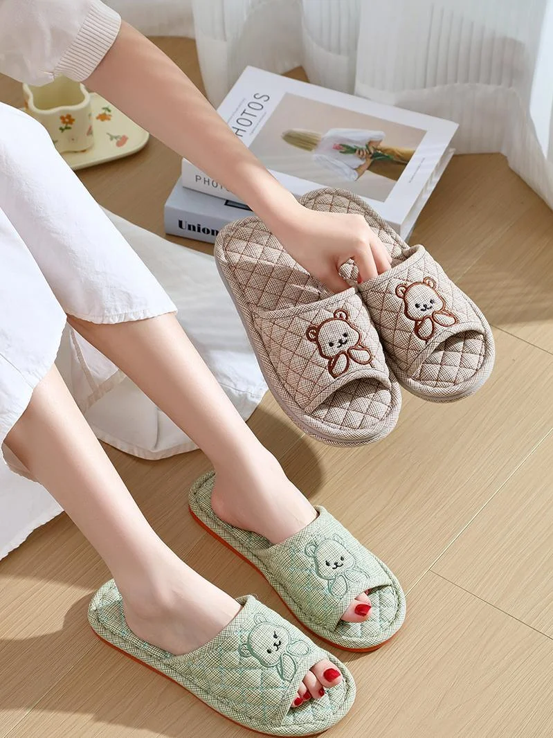 

Новые бесшумные домашние тапочки из хлопчатобумажной ткани, женские домашние тапочки-тапочки, нескользящие мягкие тканевые тапочки для пар