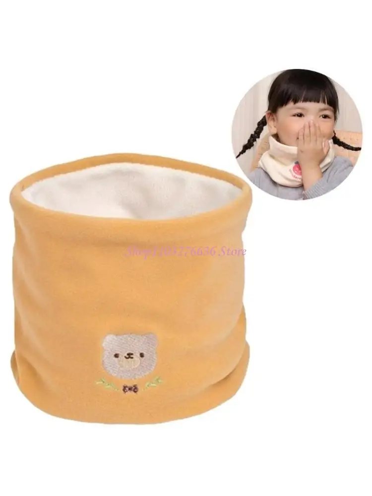 R6FD Cartoon Baby Scarf for Boys Girls Autumn Winter Warm Neck Cover Fashionable Plush Neck Warmer Trendy Infant Neckerchief