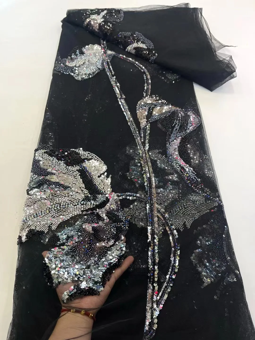 Fioletowa Luksusowa Ręcznie Koralikowana Koronka Materiał Ślubny Wysokiej Klasy Materiały Ślubne Francuska Nigeryjska Siatka Koronkowa Haftowana Sukienka A1124-1