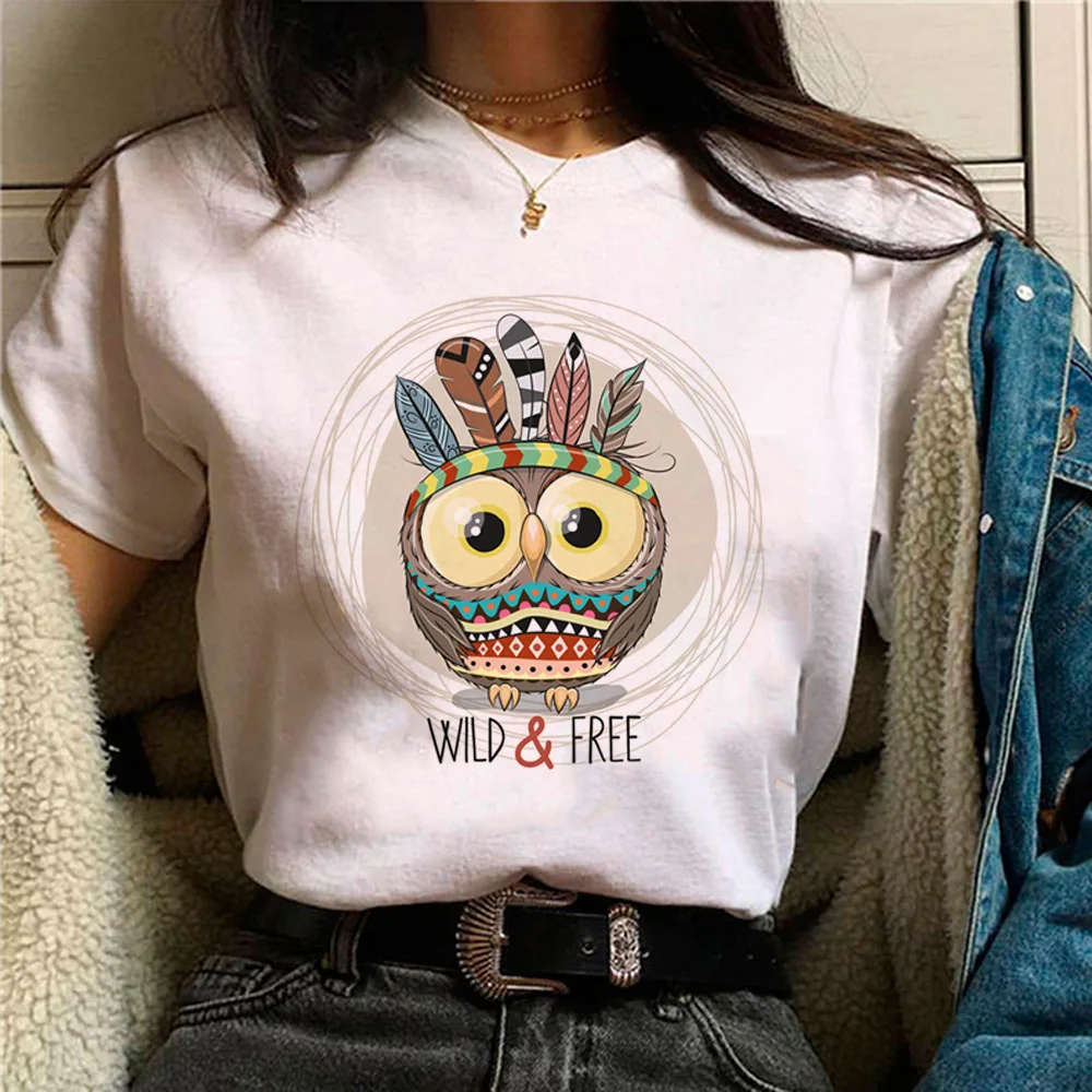 Owl tshirt women Classic kawaii anime Comfortable t-shirt 2000s Trendy Pop Culture Colorful