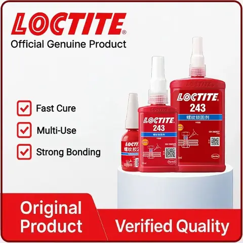 100% original loctite 243 threadlocker parafuso cola azul de média resistência cola anaeróbica parafuso fixador 10ml/50ml/250ml