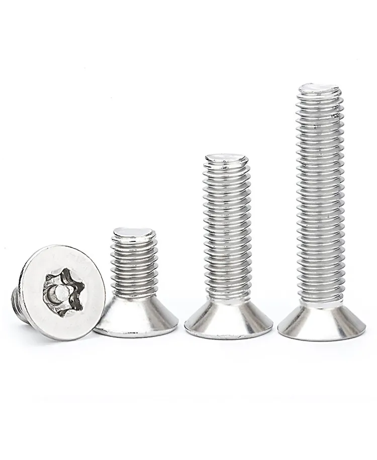 304 Stainless Steel Six-Lobe Screw Torx Flat Countersunk Head Hex Bolt Inner Hexagon Parafuso M2 M2.5 M3 M4 M5 M6 M8 M10 M12