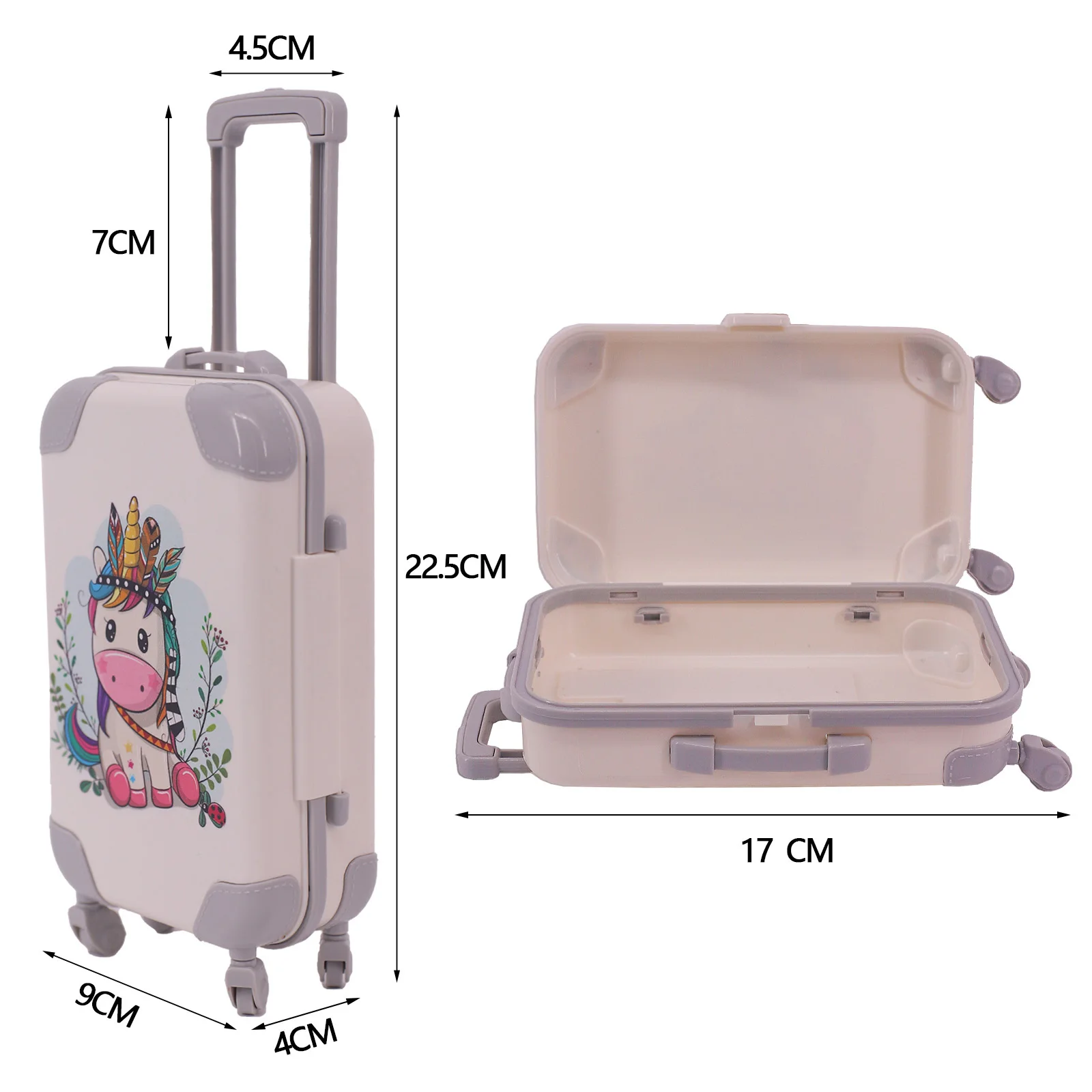 Doll Luggage Luggage For Storing Doll Clothes Shoes Jewelry For 18Inch American Toy&43cm Reborn Baby Doll Accessories For Girl's