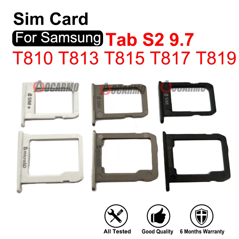 For Samsung Galaxy Tab S2 9.7 TAB T815 T810 T813 T817 T819 Sim Tray MicroSD SIM Card Slot Replacement Parts