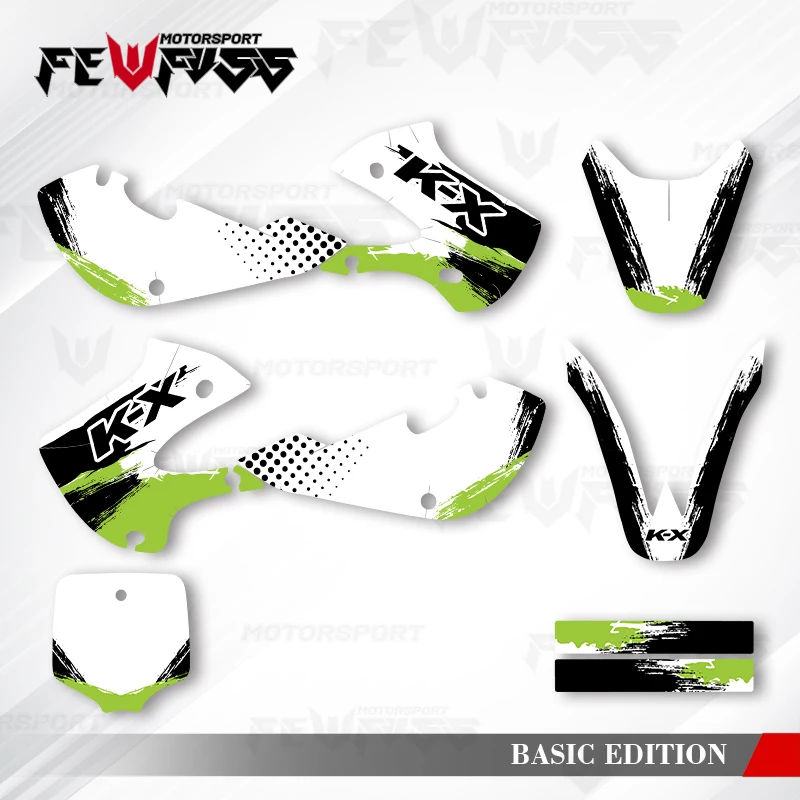 

Графические наклейки Fewfuss, наклейки для мотоцикла, фон на заказ для Kawasaki 2000, 2001, 2002, 2003, 2004, 2005, 2006-2020 KX65 003
