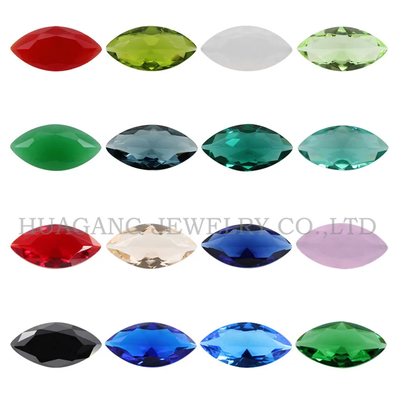 Glass Beads Multicolour Color Marquise Cut Shape Loose Glass Beads Synthetic Gems For Jewelry Wholesale