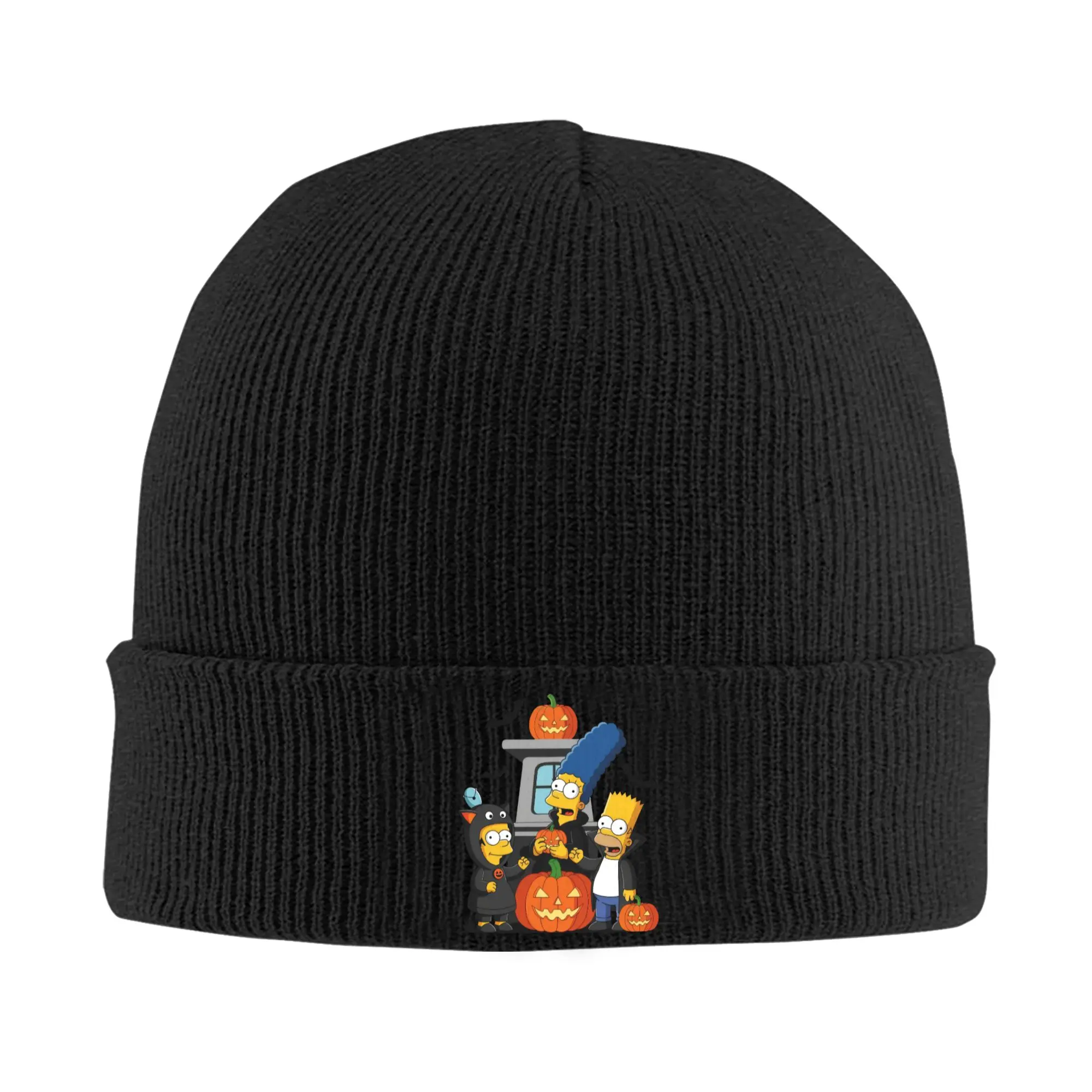 Cartoon S-Simpsons Halloween Knitted Caps Women's Men's Beanie Winter Hat  Hip Hop Caps
