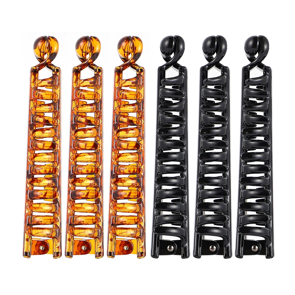 

6pcs Banana Hair Clips Durable Plastic Fishtail Barrettes Ponytail Clamps Hair Accessories Styling Home Party Yoga