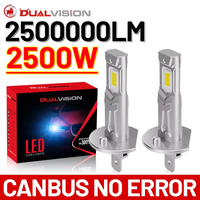 2500W H1 LED Headlight Bulb Mini 7535 CSP for Car Headlamp H1 Fanless Light Auto Diode Fog Lamps 12V 6000K White Automobile 24V