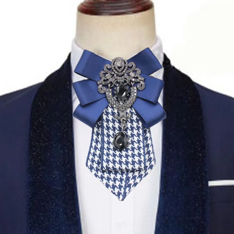 

Original Handmade Bow Tie Luxury Rhinestone RibbonMen Women's Korean British Suit Shirt Accessories Adjustable Strap Neckties