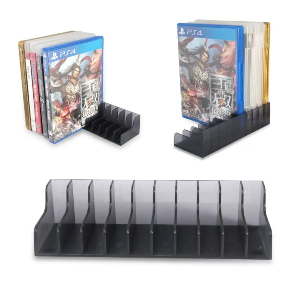 2pcs Plastic Console Game Card Box Hard Shell Black CD Disks Card Holder Support 20 Pcs Card Universal Game Discs Storage Stand