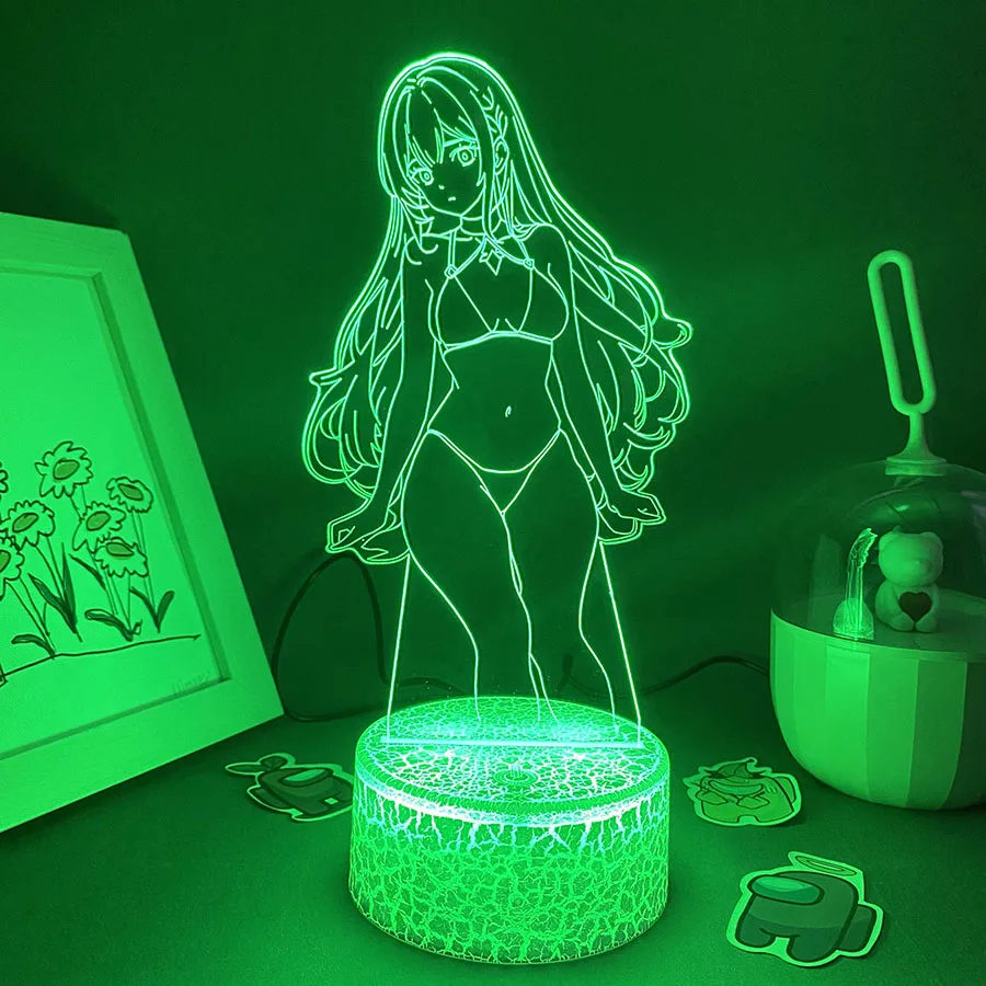 3D LED Neon Night Lights Men's Anime Lamp Kawaii Birthday Gift for Friends Otaku Bedroom Bedside Decor Sexy Girl Manga Lava Lamp