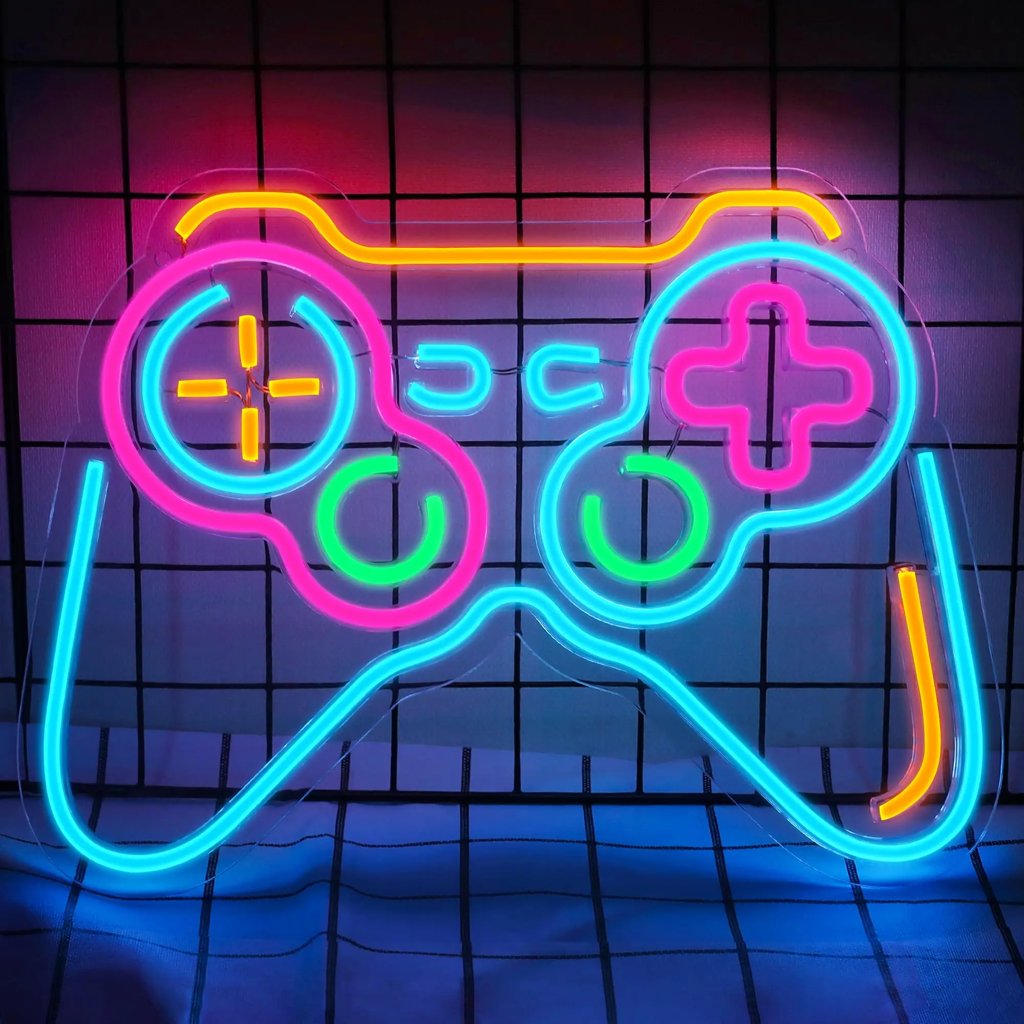 Game Controller Neon Sign, Gamepad Shape LED Neon Lights for Gaming Room Wall Art Decor Led Night Lights for Boys Gamer Teen