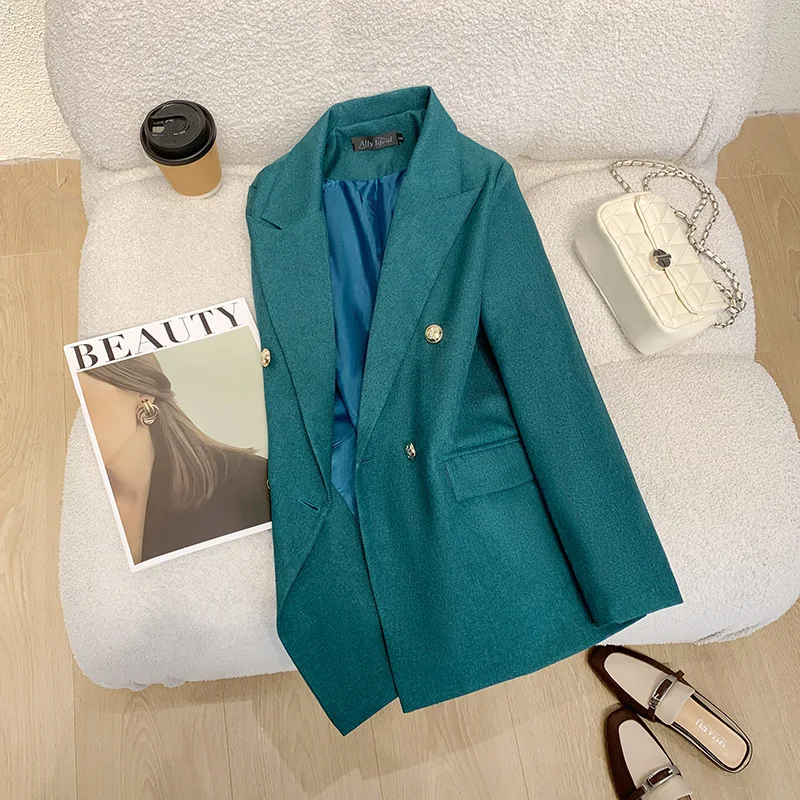 

Женский двубортный блейзер: новая модель для офиса и повседневной носки, весна-осень, деловой пиджак, женское формальное пальто, верхняя одежда для женщин, Casaco Feminino