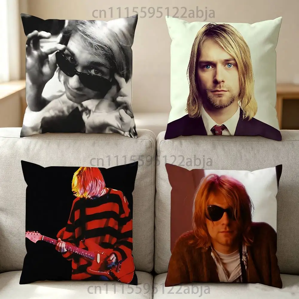 K-Kurt Cobain Anime Celebrity Merchandise All-Match Printed Pillow Case Sofa Car Office Room Decoration Protector