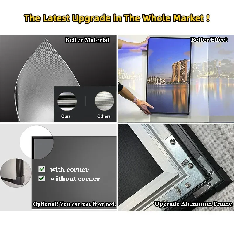 Yovanxer CLR UST PET كريستال إطار ثابت شاشة عرض ALR الضوء المحيط رفض لأجهزة العرض UST قصيرة جدا 8K ثلاثية الأبعاد