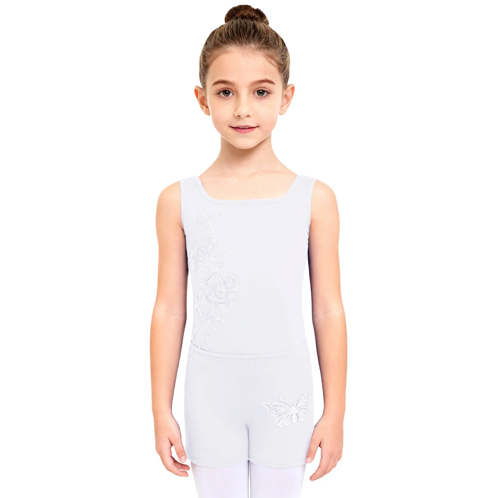 2 قطعة/المجموعة الاطفال الفتيات غنائية اليوغا الجمباز الرقص الملابس رقيقة صوف مبطن لامعة حجر الراين زهرة أكمام يوتار + السراويل