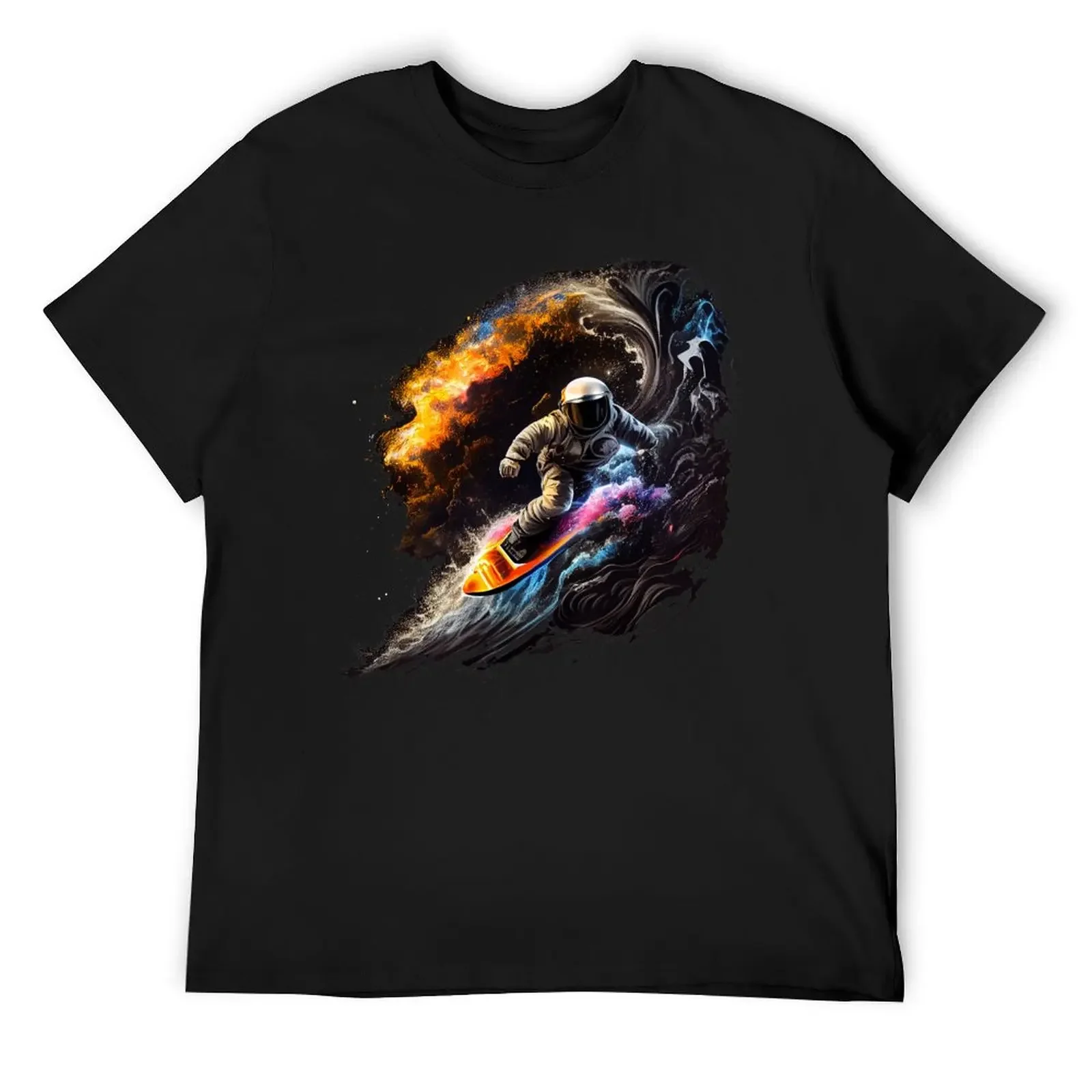 

Surfer Astronaut Rides a Rainbow Wave T-Shirt for a boy anime figures men clothings