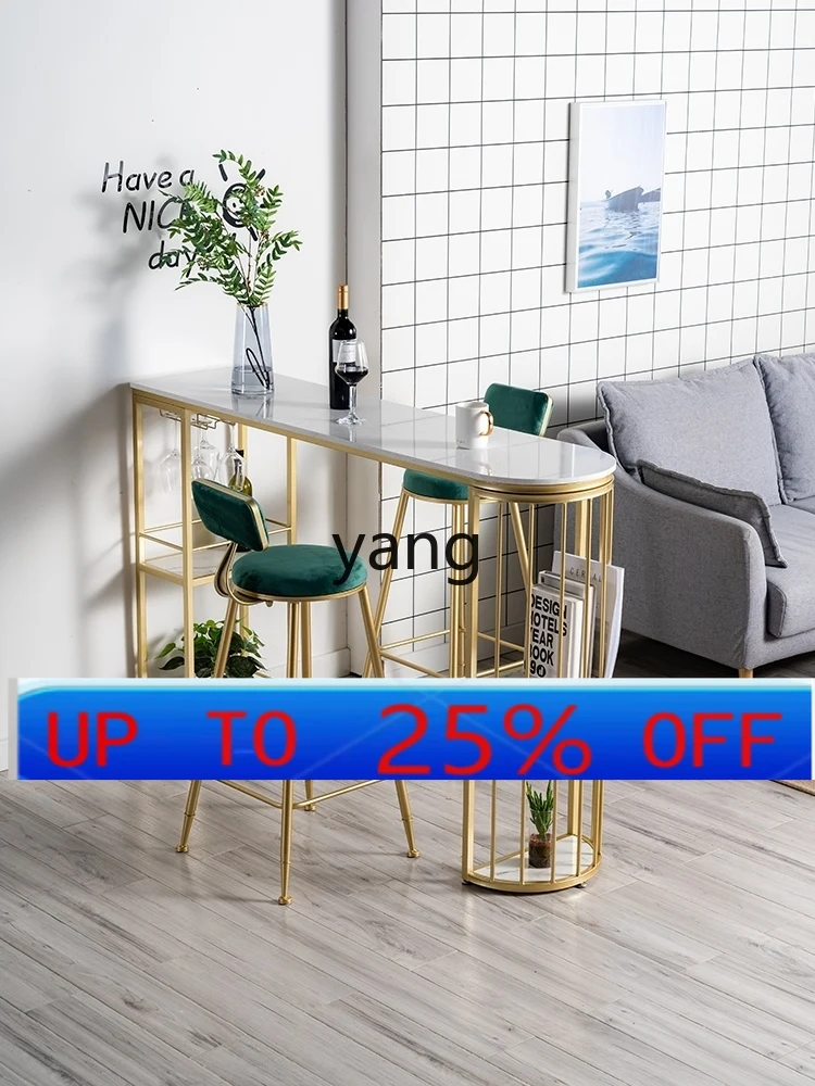 

LMMNordic Home Wall Tall Table Guest Restaurant Slate Long Table Balcony Leisure