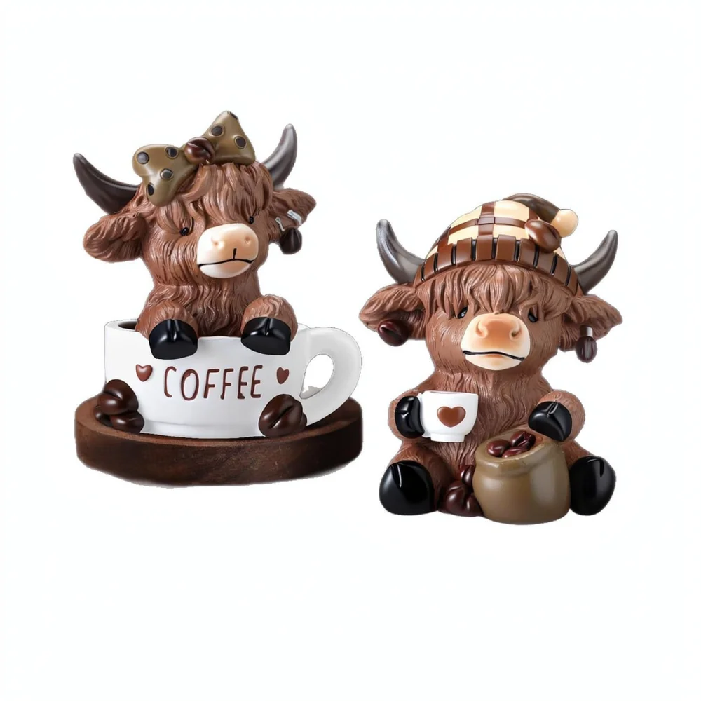 Resin Art Ideas - Harsen Highland Koe Figuur Schots Rundvee
