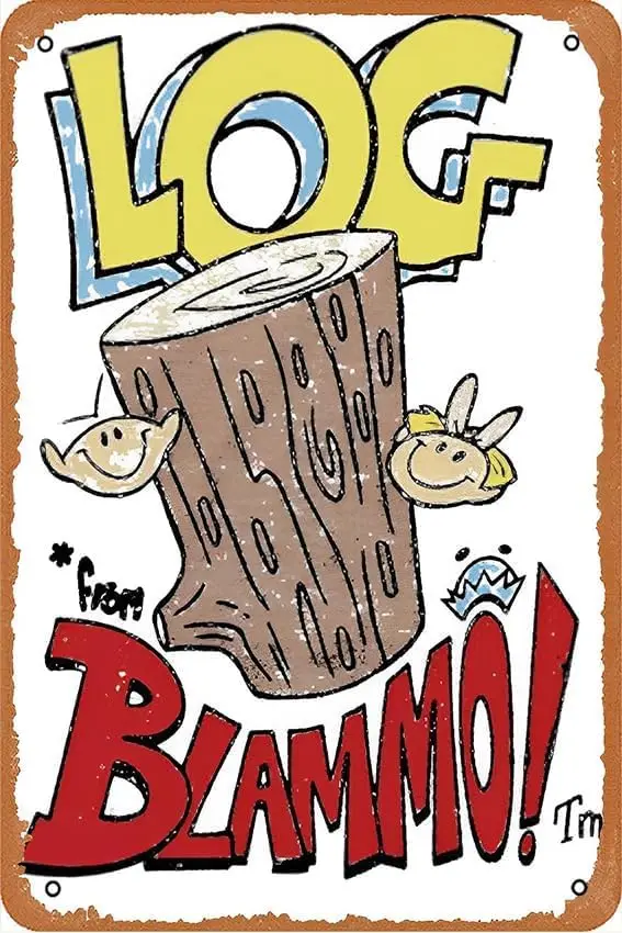 Metal Poster - Cartoon Ren & Stimpy Fan Log From Blammo Funny Distressed ... Wall plaque -  Tin Sign