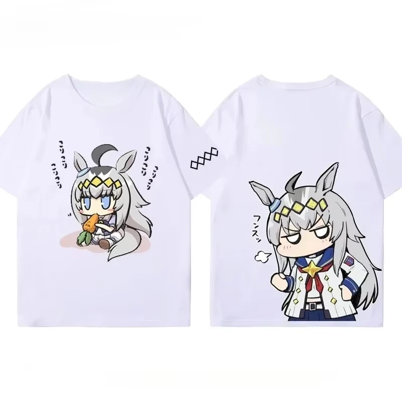 Uma Musume Oguri Cap Japanisches Game-T-Shirt Y2K Vintage Washed Oversized Streetwear Unisex Sommer Baumwolle Kurzarm Grafik-T-Shirt
