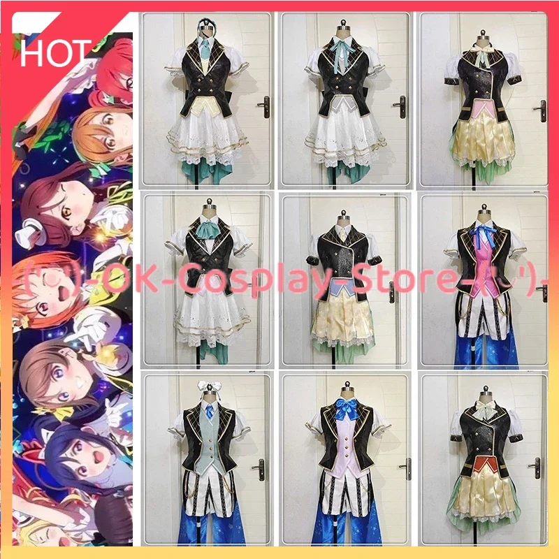 

[Custom Made] Lovelive Sunshine Aqours Cruller Cosplay Dress Aqours All Members Cosplay Costume Party Suit Halloween Uniform