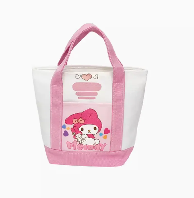 Sanrio New Summer Handbag Kuromi Jade Guigou Canvas Handbag Large Capacity Carrying Book Bag Single Shoulder Bag