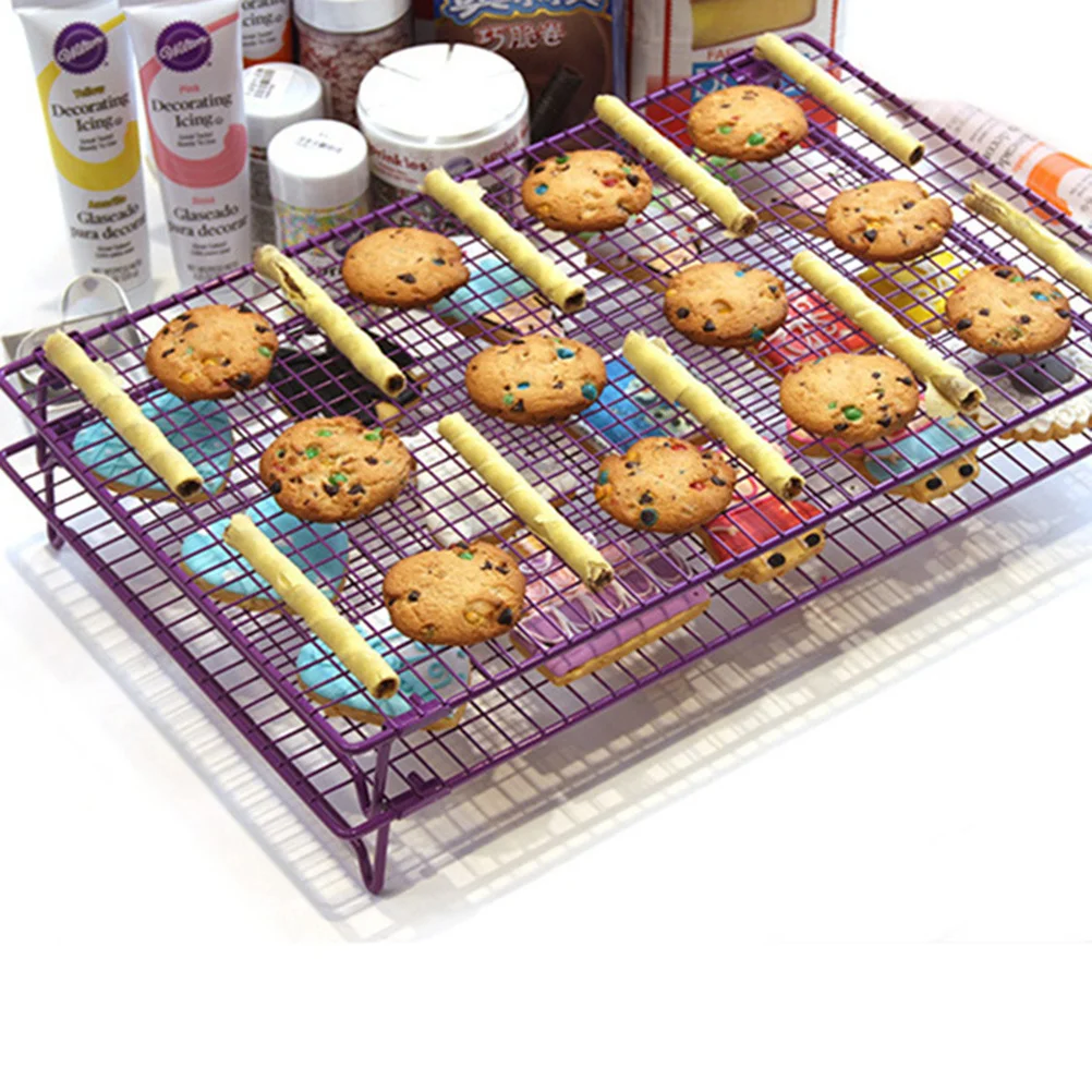 

Folding BBQ Grill Cooling Rack Portable Barbecue Accessories Mesh Mat Shelf for Park