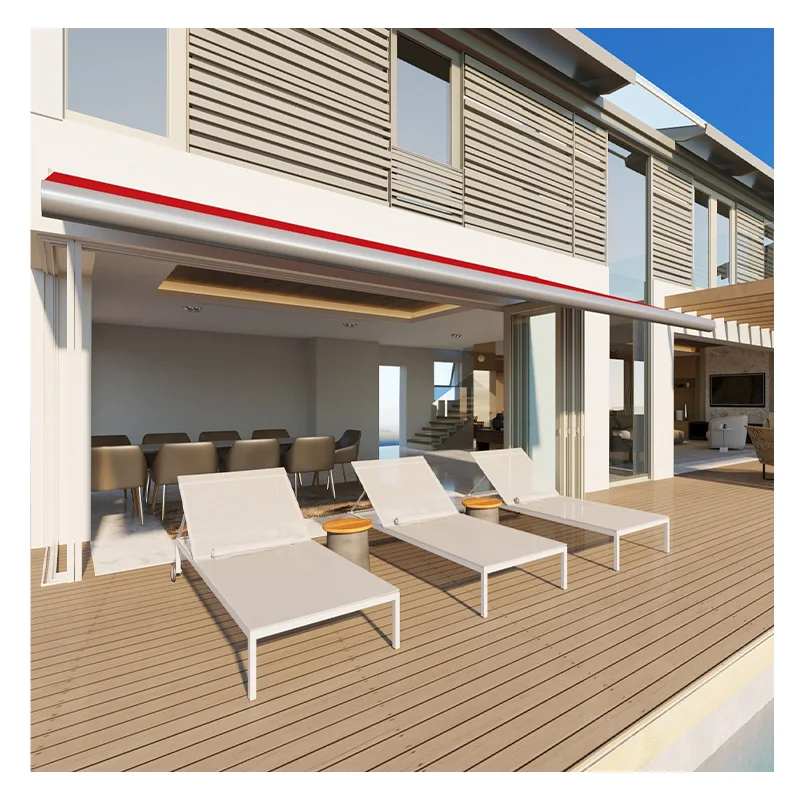 Toldo Retráctil Motorizado Toscana, Estructura de Aleación de Aluminio, Lona de Poliéster Anti-UV, para Exteriores, Balcón, Patio, Gazebo