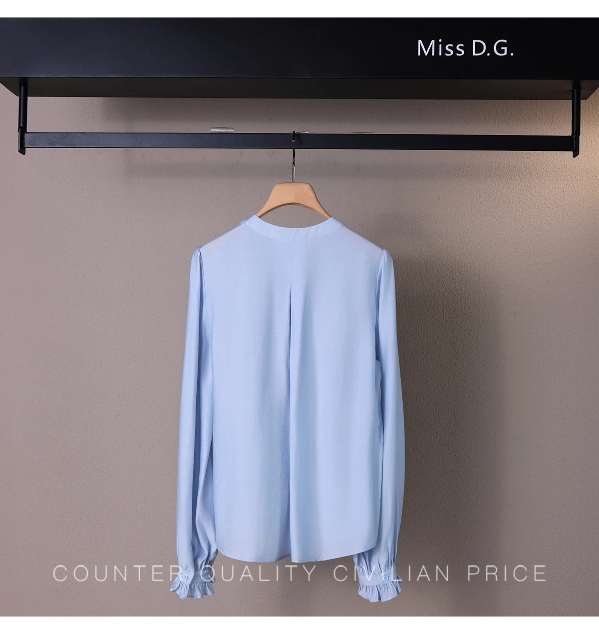 الفرنسية الأنيقة أزياء من الدانتل متابعة كم طويل قميص أزرق بلا أكمام الخامس الرقبة تانك فستان تنوعا مزاجه قطعتين مجموعة للنساء #2