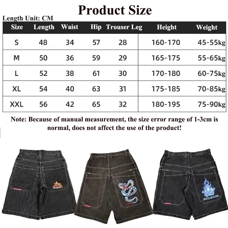 2024 Y2k Men Shorts Harajuku Printed Baggy Jeans for Men Hip Hop Casual Shorts Summer Fall Gothic Denim Shorts S-3XL