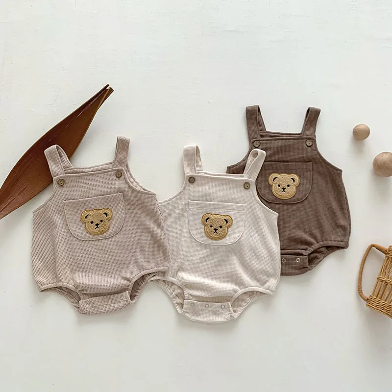 MILANCEL 2023 Summer Baby Clothing Set Waffle Bodysuit And Brief Tee Boys Suit Newborn Clothes Suit