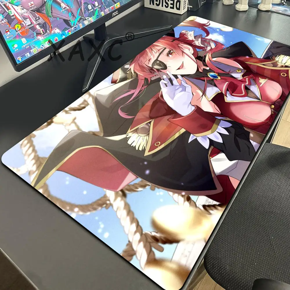 Houshou Marine Hololive Anime Girl Mousepad Large Gaming Mouse Pad LockEdge Thickened Computer Keyboard Table Desk Mat