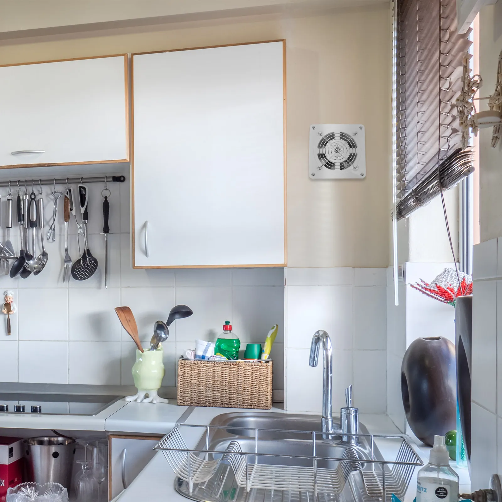 

Вытяжной вентилятор настенный 4 дюйма, белый, надежный, для кухни, туалета, ванной комнаты, цельнолитой, с мощным потоком воздуха