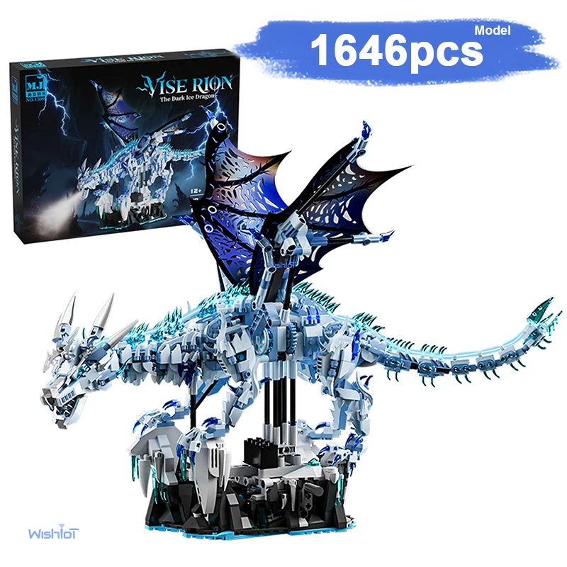 

13093 Mechanical Frost Dragon 1646PCS DIY Building Block Model Kit - Robotic Animal Assembly Toy Collectible Gift